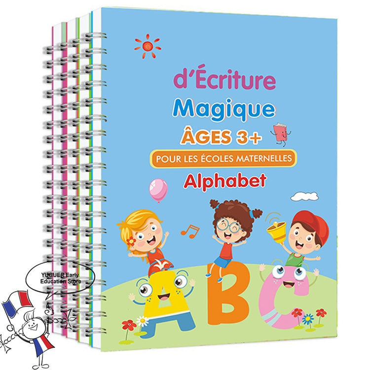 Generic 4 Cahiers d'enfants exercices et apprentissage Magique Réutilisable  + Stylo avec Recharge ( 4 Livres )